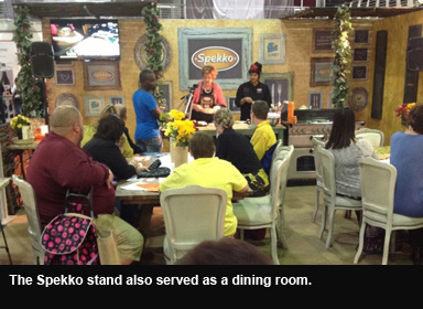 The Spekko stand also served as a dining room.