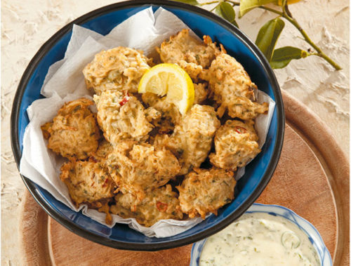 Brown Rice and Feta Fritters with a Pistachio Nut Crust