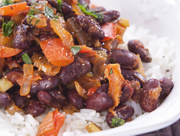 One pot Rice with Bacon and Beans