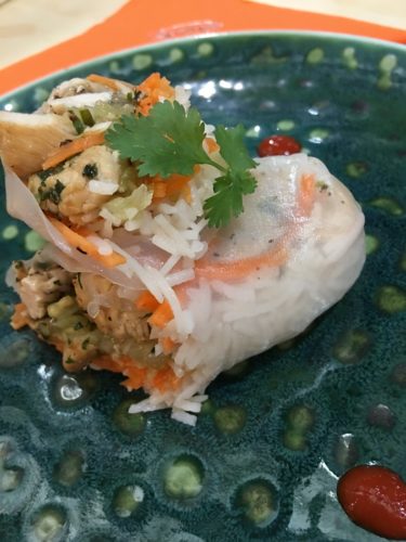 Asian Fusion Chicken and Lemon Grass Rice Rolls
