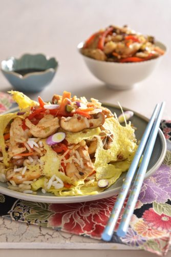Chinese Fried Rice in an Omelette Net