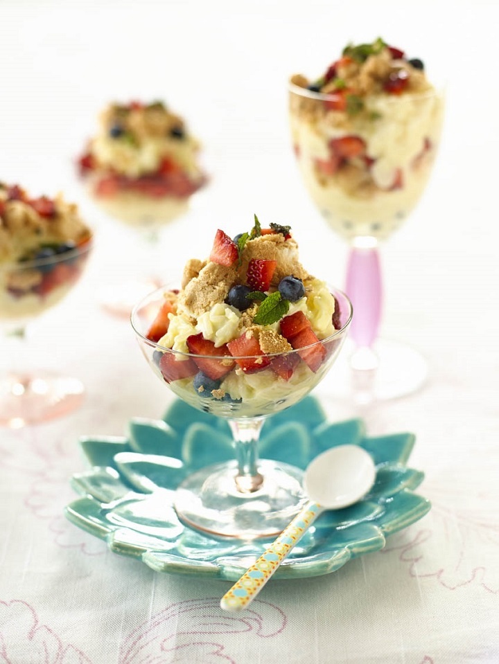 Rice Pudding, Meringue and Berry Parfaits