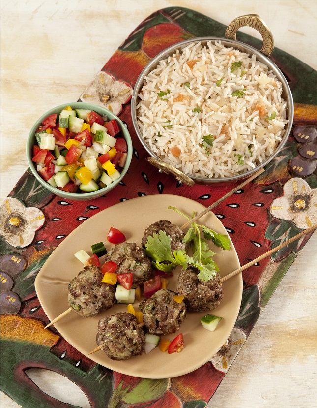 Lamb Koftas with a Coconut Rice Salad