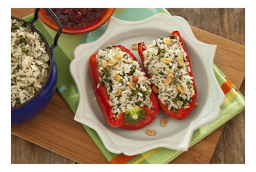 Savoury Spinach and Brown Rice Stuffed Peppers
