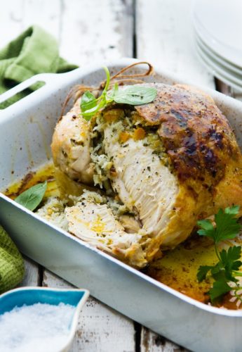 Festive Chicken with Apricot and Pine Nut Basmati Rice Stuffing