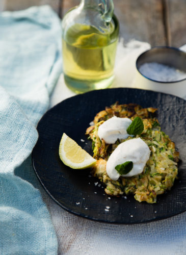 Baby Marrow, Feta and Rice Fritters