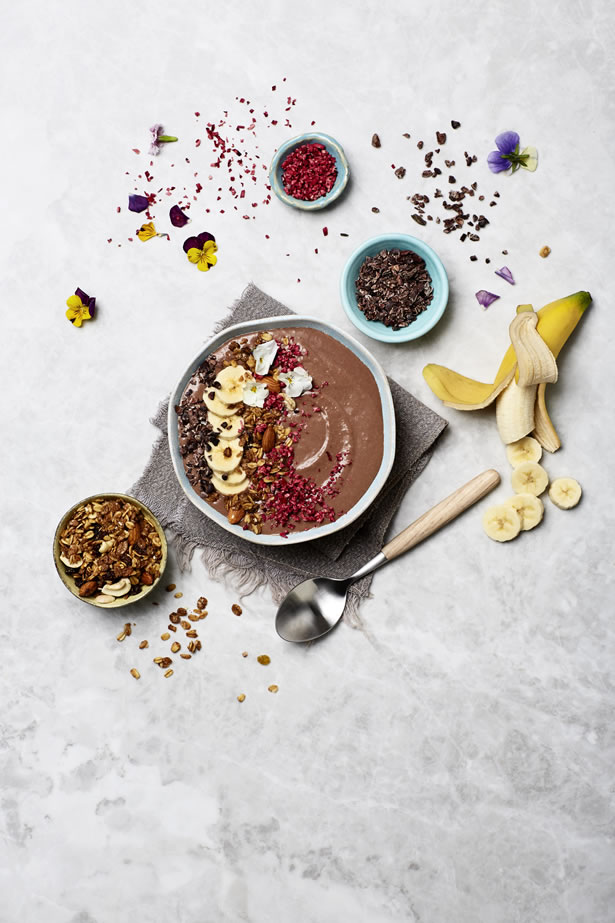 Peanut butter and chocolate smoothie bowl