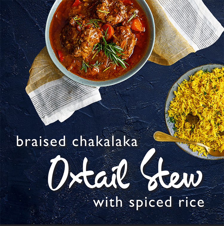 Braised Chakalaka Oxtail Stew with Spiced Rice